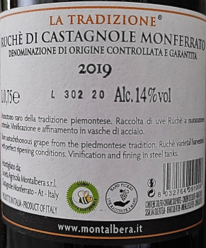 Preview: Montalbera La Tradizione 2019, DOCG Ruché di Castagnole Monferrato, Rotwein, trocken, 0,75l